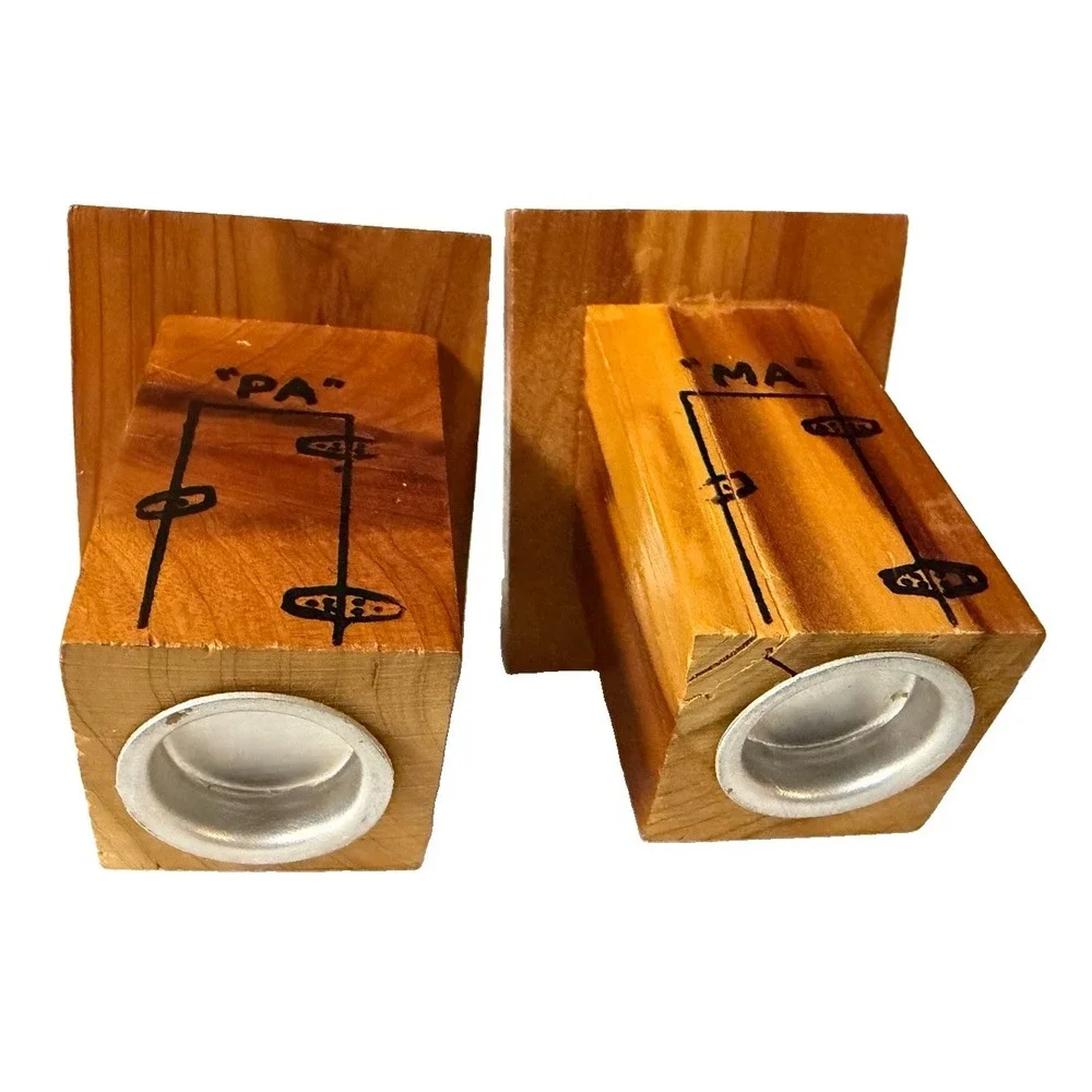 Vintage Salt Lake City Wooden Outhouse Salt Pepper Shakers Ma Pa Souvenir Utah